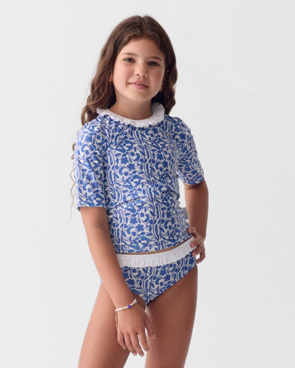Girls UV Swim Set Ruffle Positano