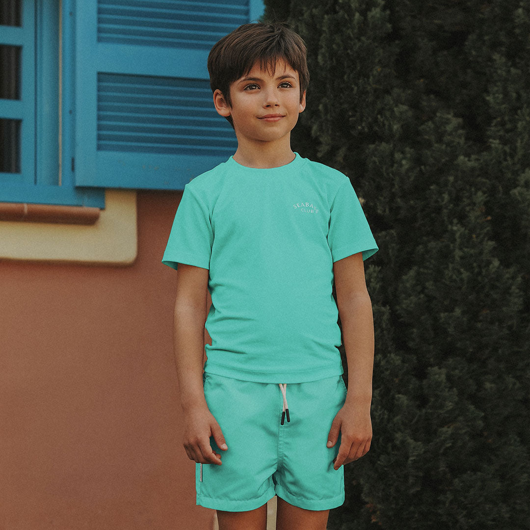Boy UV Swim Short Neo Mint Green - solid