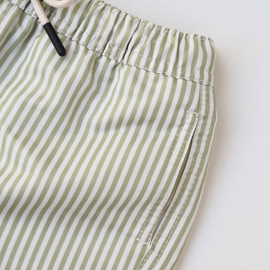 Men UV Swim Short Portofino - green stripes