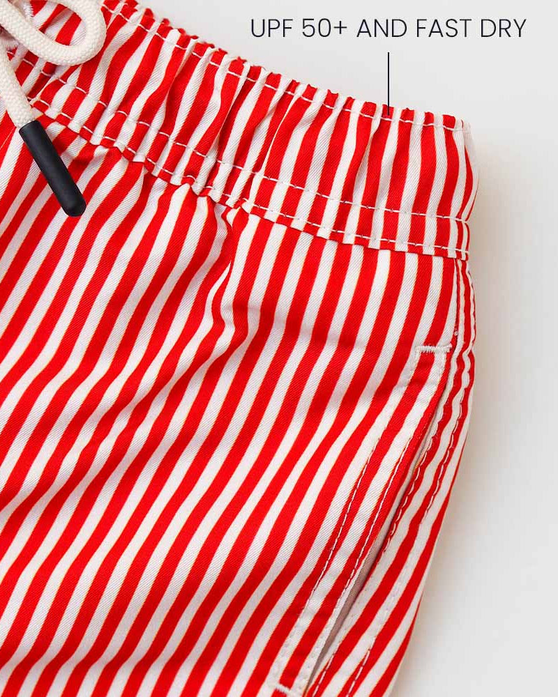 Boy UV Swim Short Venice - red stripes