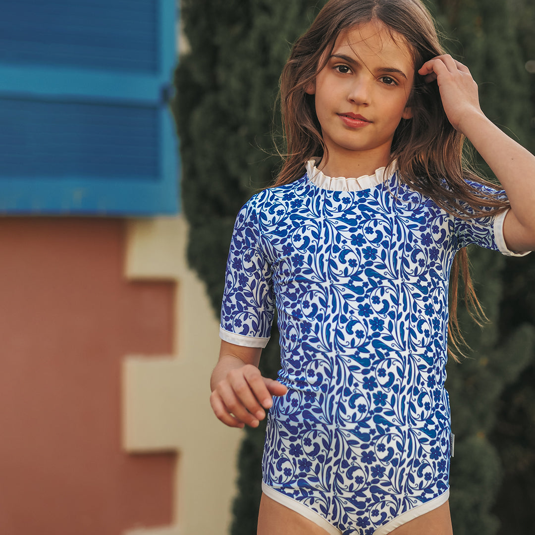 Girl UV Swimsuit Ruffle Positano