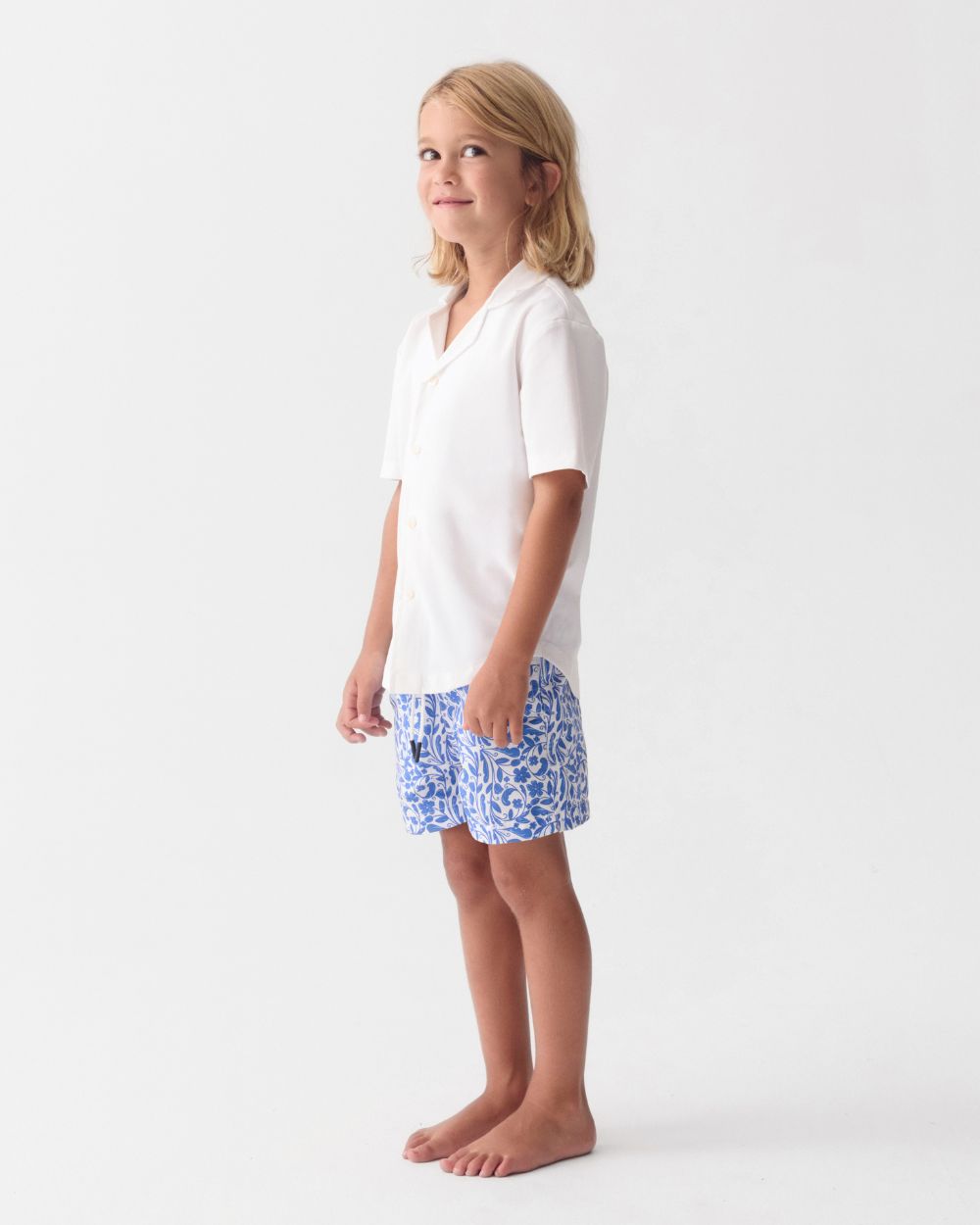 Boys UV Camp Shirt Bond White