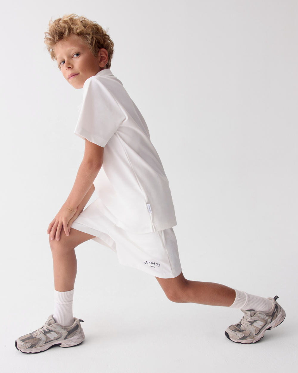 Kids UV Active Shorts Club White