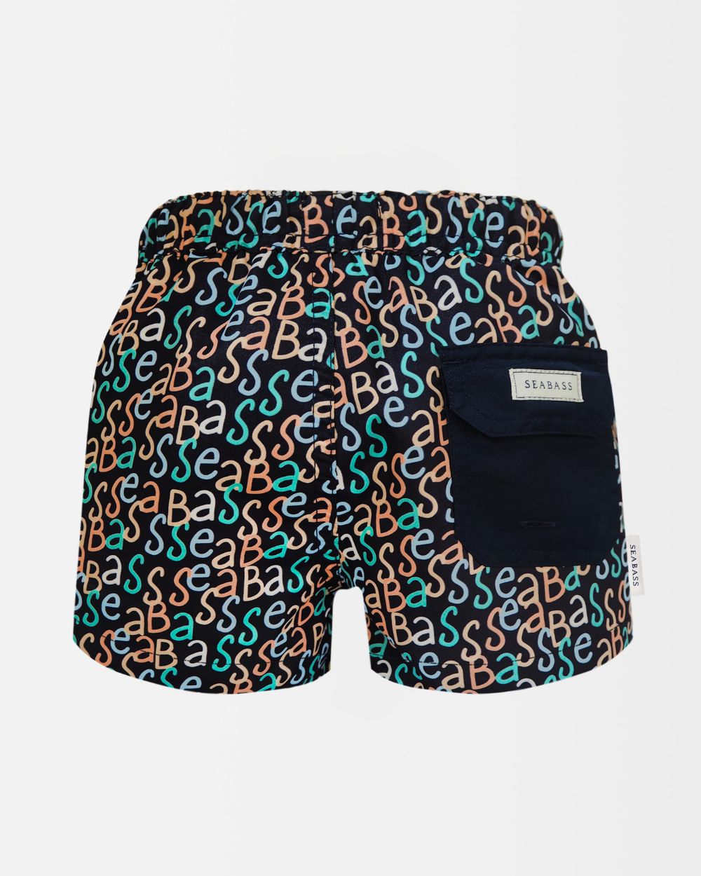 Men UV Swim Short Hollywood - navy logo print