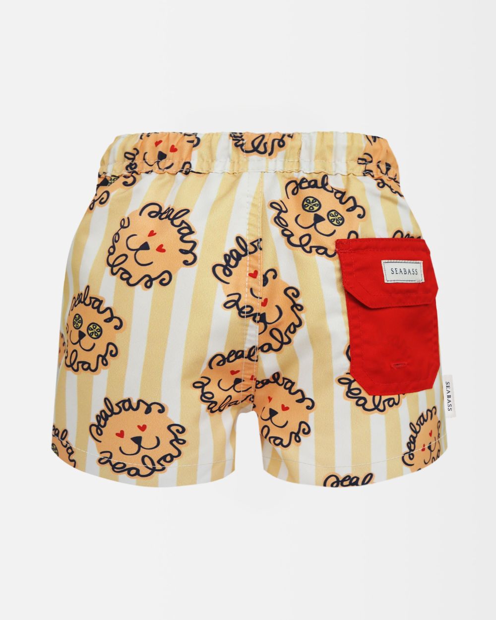 Men UV Swim Short Leone - lion yellow stripes