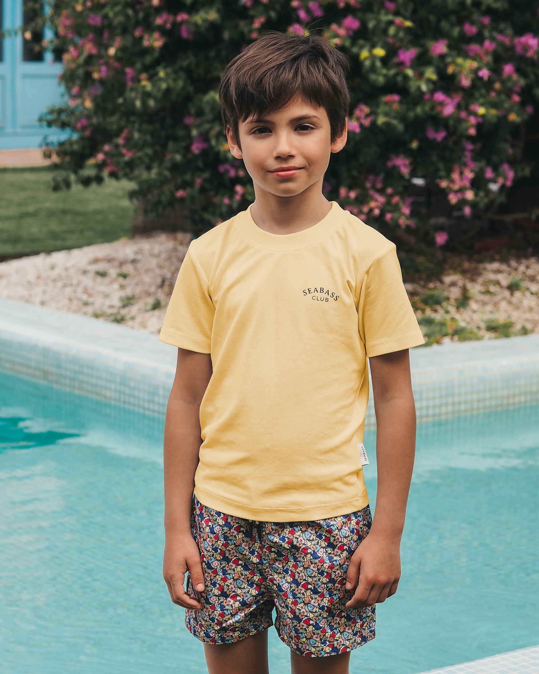 Boy UV Swim Short Valencia - multicolor flowers