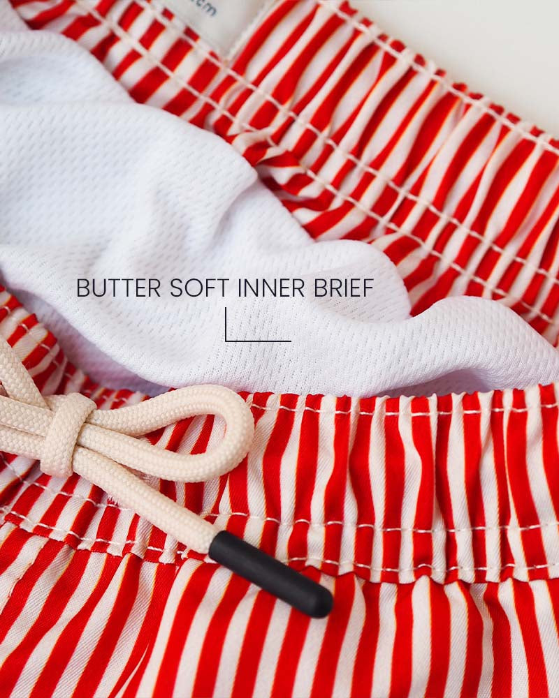 Boy UV Swim Short Venice - red stripes